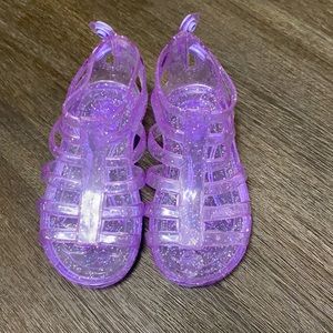 Girls glittery purple jellies. New. Small.
